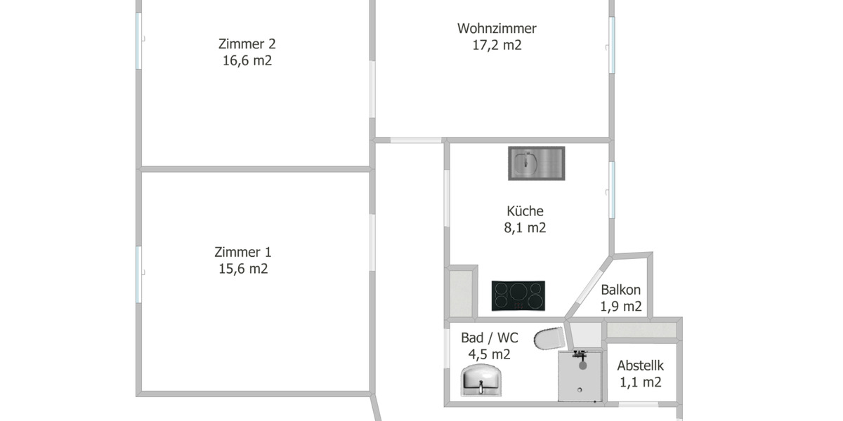 Etagenwohnung Leverkusen Opladen - 3 Zimmer, 75 m&sup2;, 960&euro; | Angebot:25284234
