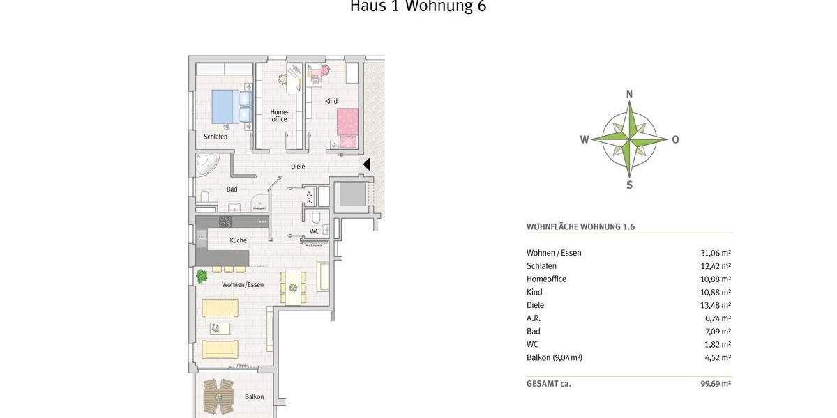 Etagenwohnung Langenfeld Immigrath - 4 Zimmer, 99 m&sup2;, 549.500&euro; | Angebot:24040191