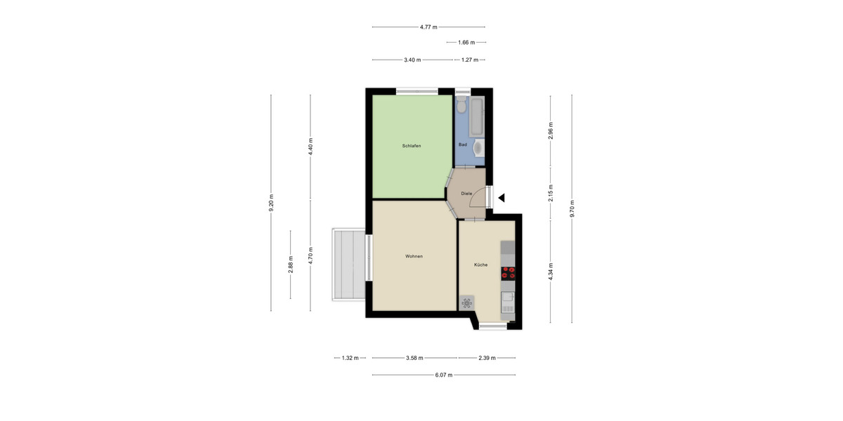 Etagenwohnung Köln Deutz - 2 Zimmer, 49 m&sup2;, 195.000&euro; | Angebot:25303963