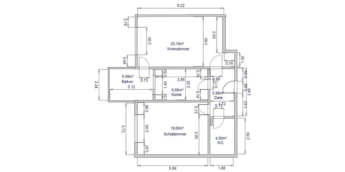 Erdgeschoßwohnung Burscheid - 2 Zimmer, 64 m&sup2;, 165.000&euro; | Angebot:23421786