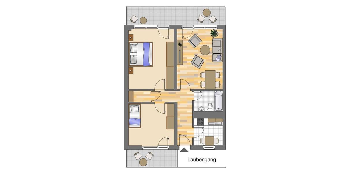 Etagenwohnung Neuss Erfttal - 3 Zimmer, 72 m&sup2;, 769&euro; | Angebot:26389128