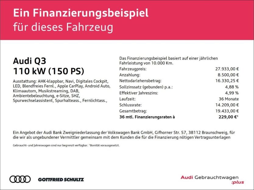 Audi Q3 84.696 km 27.933 € Wuppertal 42109