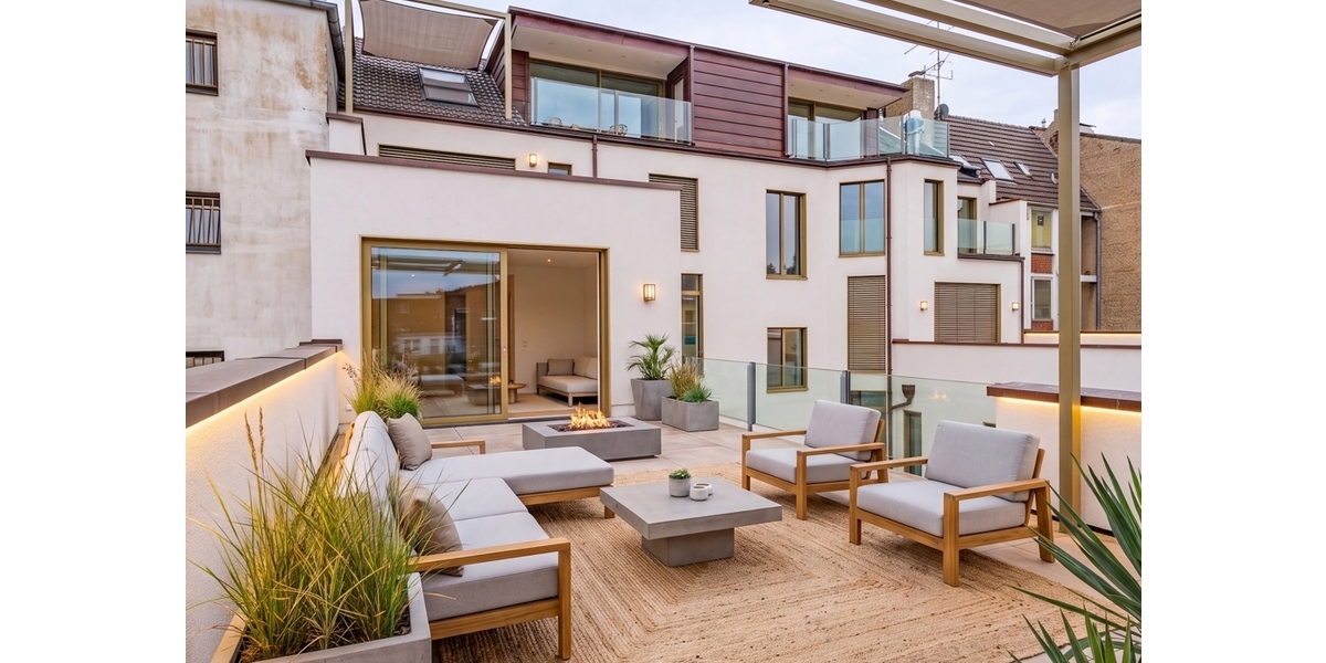 Repräsentative, hochwertige 3 Zimmer-Wohnung mit großer Dachterrasse im Herzen Düsseldorfs. - Etagenwohnung Düsseldorf | Angebot:27008401