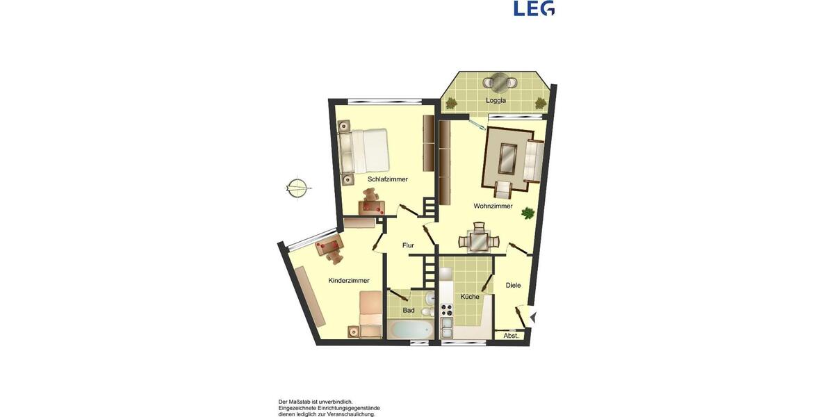 Etagenwohnung Solingen Wald - 3 Zimmer, 67 m&sup2;, 609&euro; | Angebot:26254329