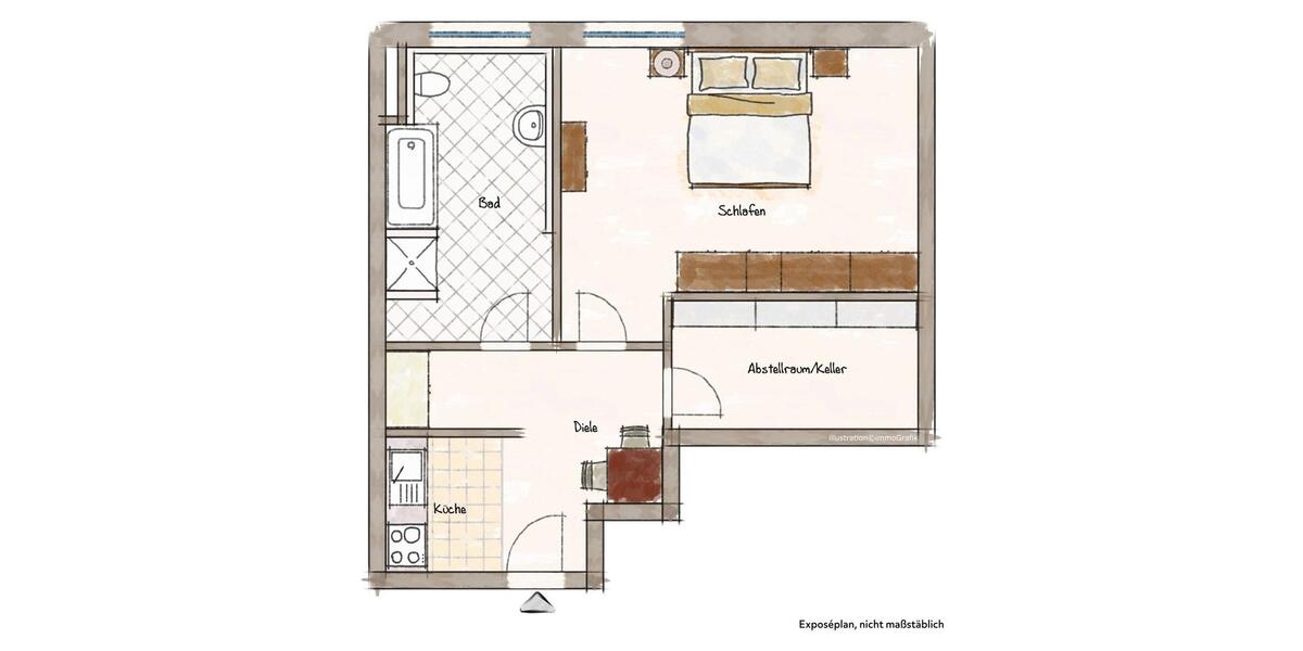 Etagenwohnung Langenfeld (Rheinland) - 1 Zimmer, 45 m&sup2;, 470&euro; | Angebot:26197172