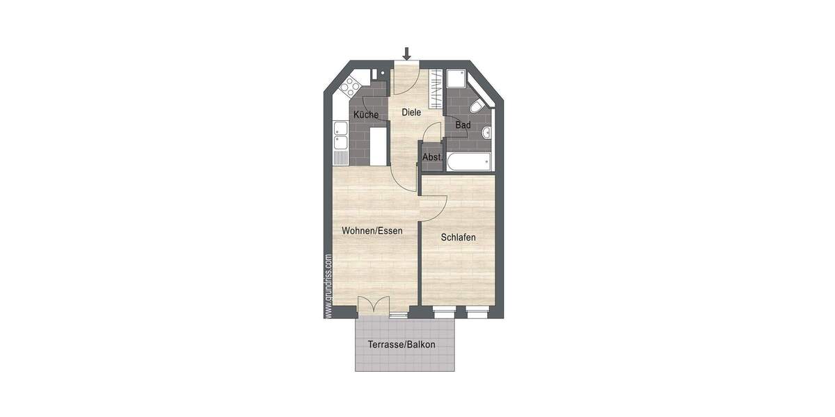 Etagenwohnung Leverkusen Schlebusch - 2 Zimmer, 47 m&sup2;, 189.000&euro; | Angebot:25675622
