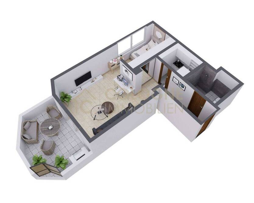 EXKLUSIVE 1,5-ZIMMER WOHNUNG IN KÖLN AM STADTWALD (BRAUNSFELD) MIT NEUWERTIGER KÜCHE 1 zimmer