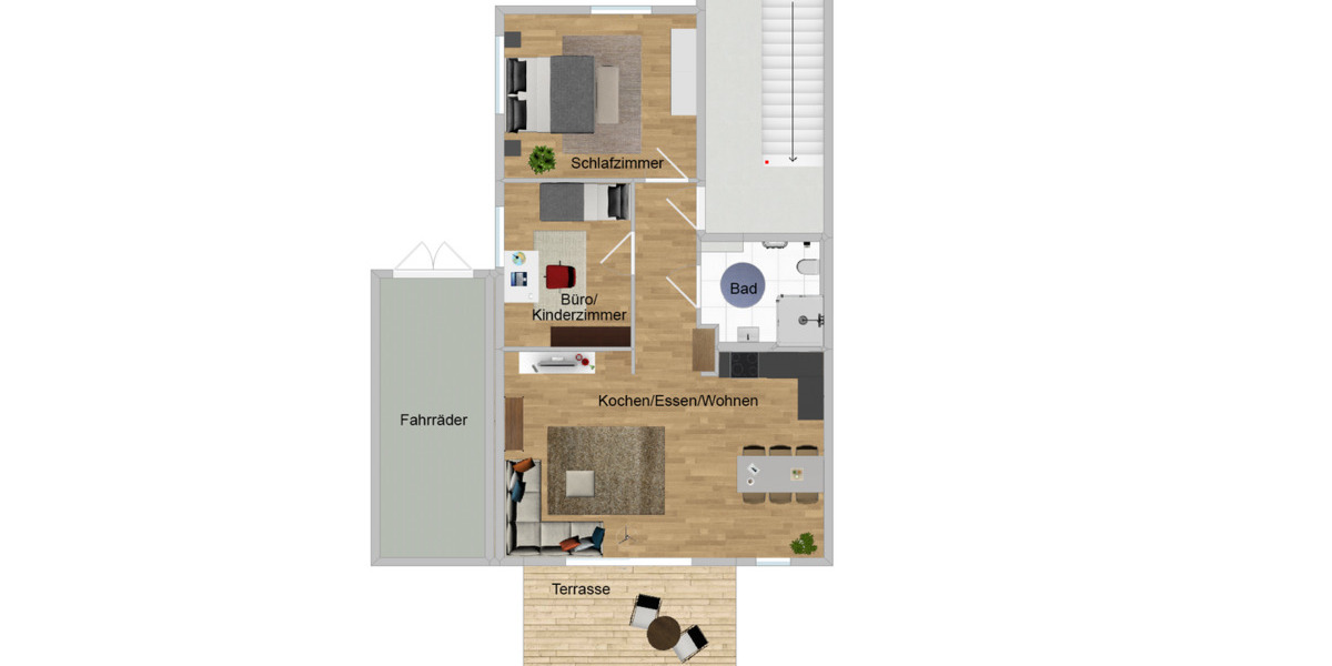 Terrassenwohnung Troisdorf Oberlar - 3 Zimmer, 81 m&sup2;, 1.137&euro; | Angebot:25152444