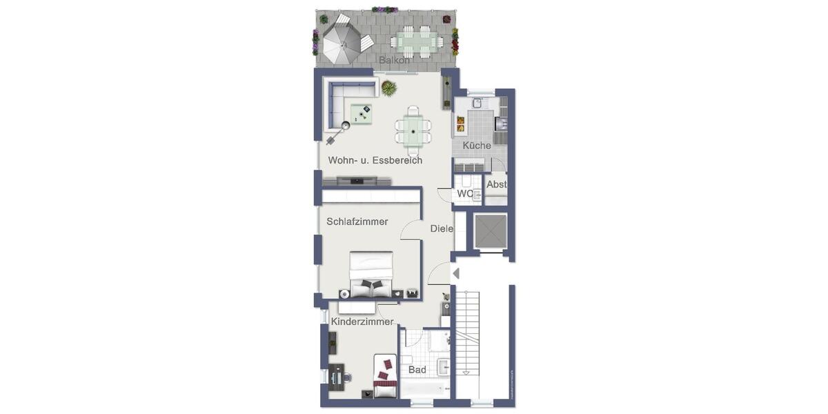 Etagenwohnung Leverkusen Alkenrath - 3 Zimmer, 93 m&sup2;, 990&euro; | Angebot:26198680