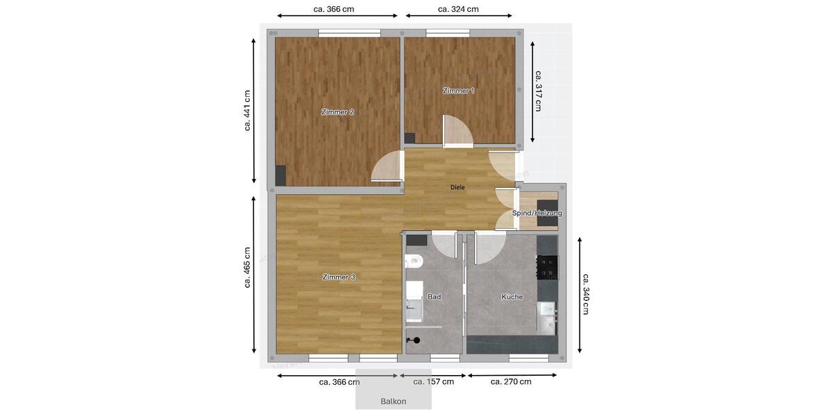 Etagenwohnung Köln Nippes - 3 Zimmer, 67 m&sup2;, 435.000&euro; | Angebot:26517245