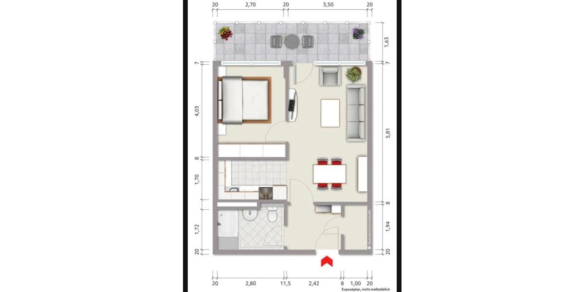 Etagenwohnung Hilden Kalstert - 2 Zimmer, 52 m&sup2;, 166.000&euro; | Angebot:27081305