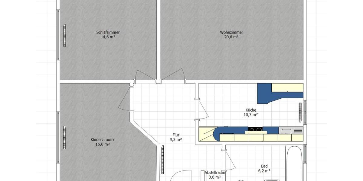 Etagenwohnung Bergheim - 3 Zimmer, 78 m&sup2;, 249.000&euro; | Angebot:26951452