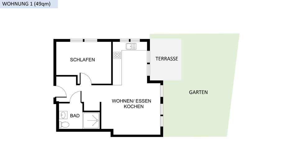Etagenwohnung Bergisch Gladbach Paffrath - 2 Zimmer, 49 m&sup2;, 850&euro; | Angebot:25626664