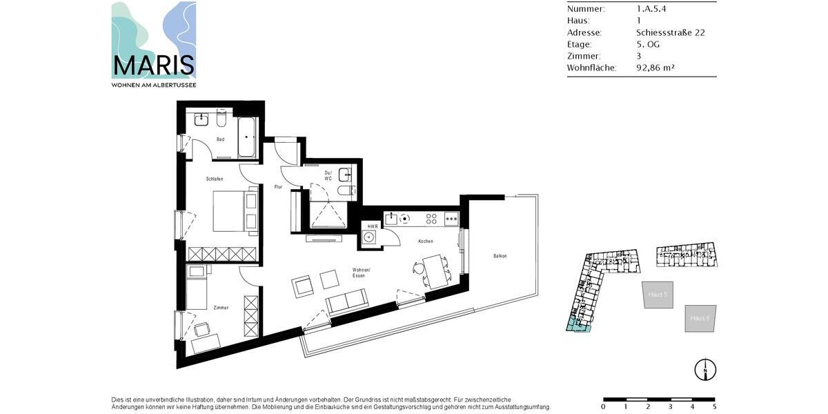 Ihr Neues Zuhause: Stilvolle 3-Zimmer-Wohnung mit Seeblick (mietpreisgedämpft) 3 zimmer