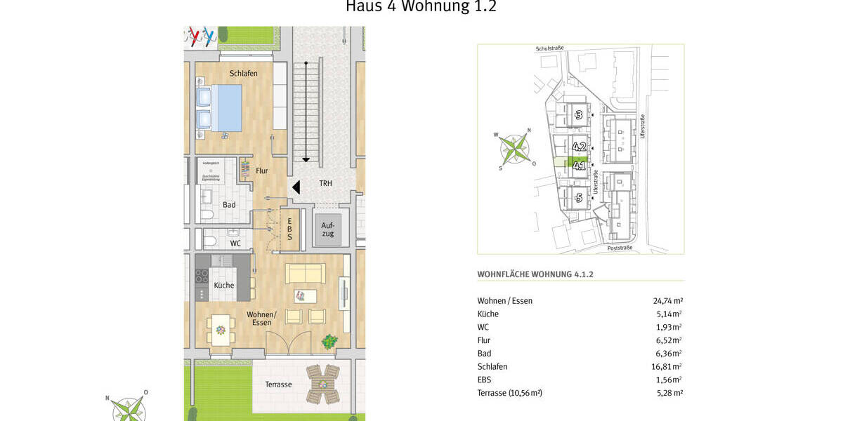 Etagenwohnung Leichlingen Büscherhöfen - 2 Zimmer, 68 m&sup2;, 400.600&euro; | Angebot:23946107