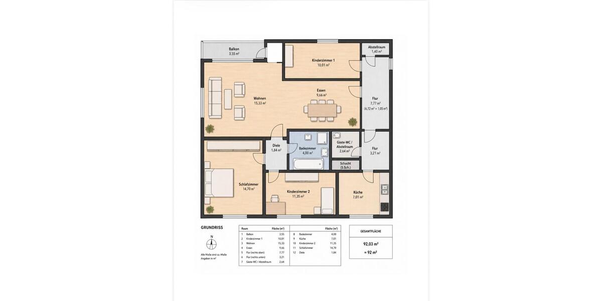 Etagenwohnung Leverkusen Alkenrath - 4 Zimmer, 92 m&sup2;, 239.000&euro; | Angebot:27257823