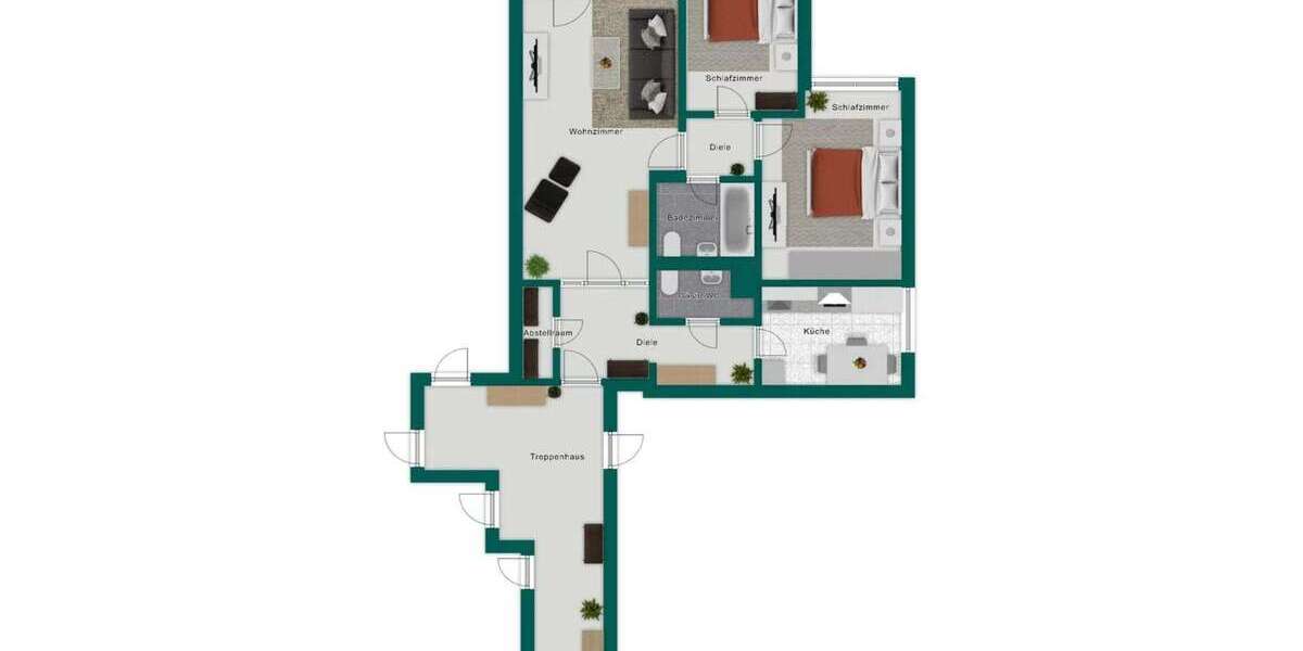 Etagenwohnung Leverkusen Alkenrath - 3 Zimmer, 80 m&sup2;, 179.000&euro; | Angebot:26025868