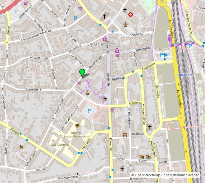 Ladenlokal in guter Lage von Leverkusen-Opladen * ca. 79,21 m² Gesamtfl. * ca. 59,38 m² Verkaufsfl. * 2 Schaufenster ... 2 zimmer