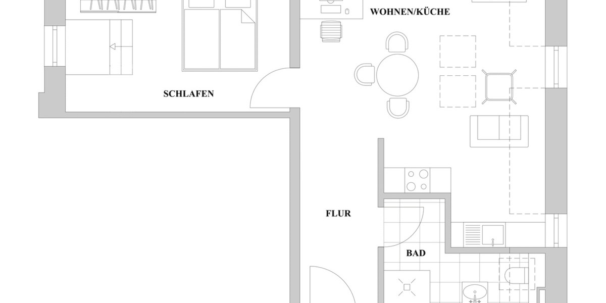 Etagenwohnung Düsseldorf Oberbilk - 2 Zimmer, 58 m&sup2;, 1.200&euro; | Angebot:26902846