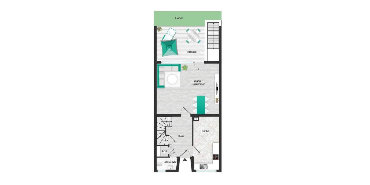 Reihenmittelhaus Köln Höhenhaus - 5 Zimmer, 120 m&sup2;, 695.000&euro; | Angebot:25686407