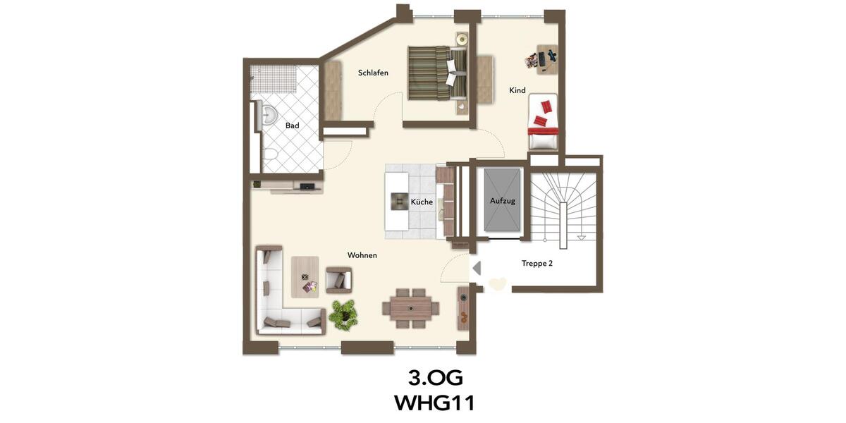 Erstbezug! Exklusive 3-Zimmer-Wohnung im 3. OG – hochwertiger Neubau in Stadtmitte 3 zimmer
