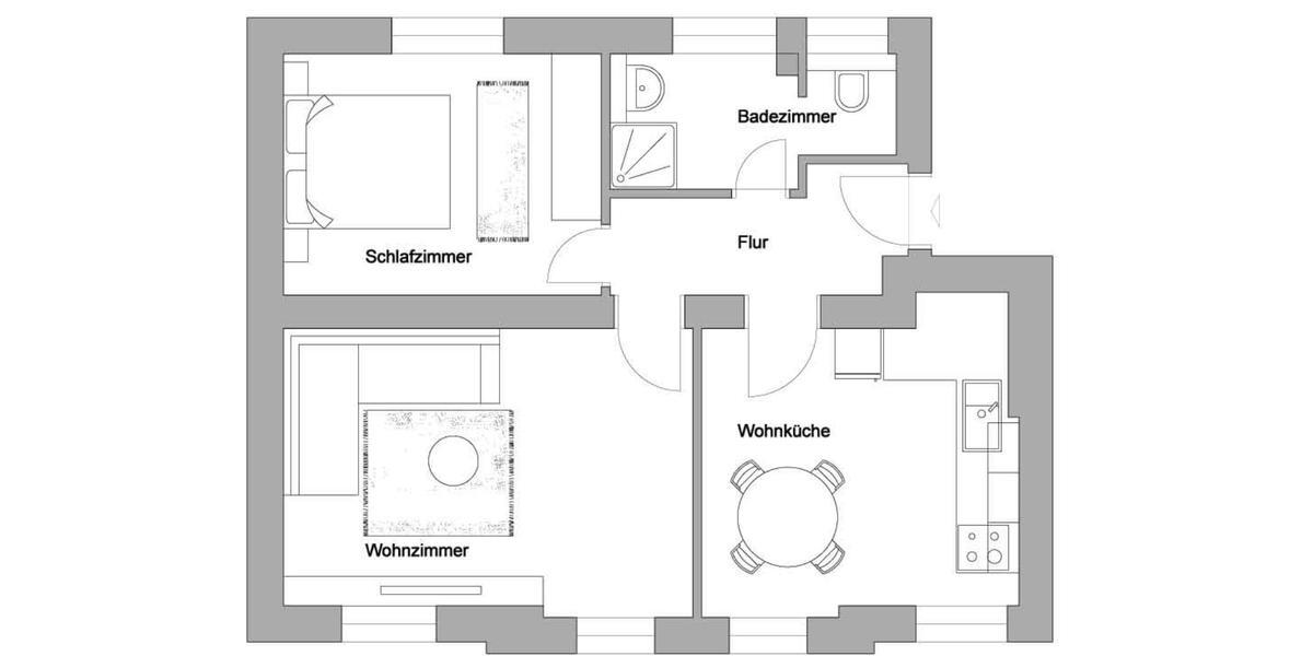 Wunderschöne Altbauwohnung mit hohen Decken und großen Fenstern 2 zimmer