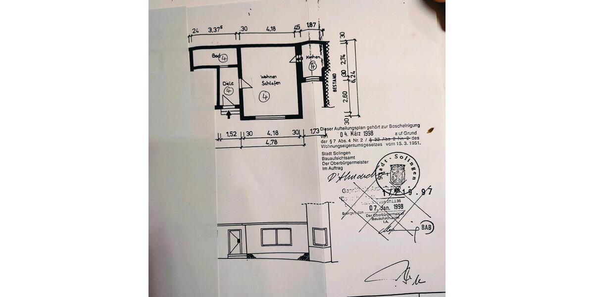 Etagenwohnung Solingen Wald - 1 Zimmer, 39 m&sup2;, 74.999&euro; | Angebot:24380327