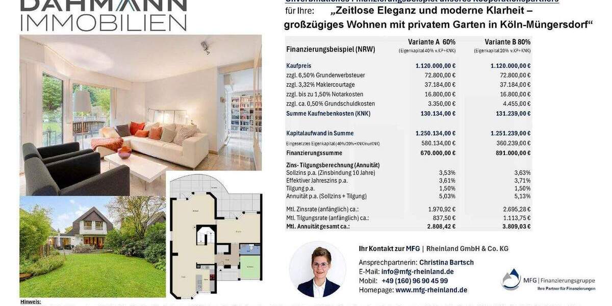 Einfamilienhaus Köln Müngersdorf - 5 Zimmer, 160 m&sup2;, 1.120.000&euro; | Angebot:23987049
