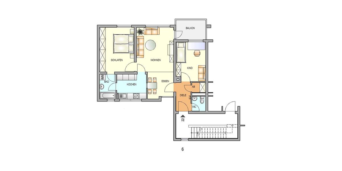 Etagenwohnung Remscheid Gemarkung Bergisch Born - 3 Zimmer, 72 m&sup2;, 503&euro; | Angebot:26335939