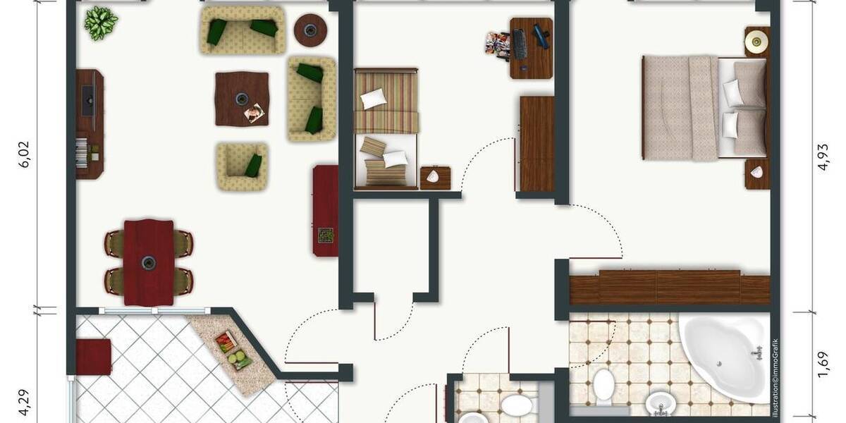 Etagenwohnung Neuss Hammfeld - 3 Zimmer, 89 m&sup2;, 319.000&euro; | Angebot:25661583