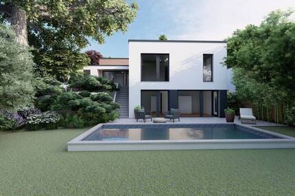 Exklusive Bauhausvilla in ruhiger Bestlage - moderner Luxusbungalow mit Garten und Garage - Haus Bensberg Bensberg | Angebot:26503182