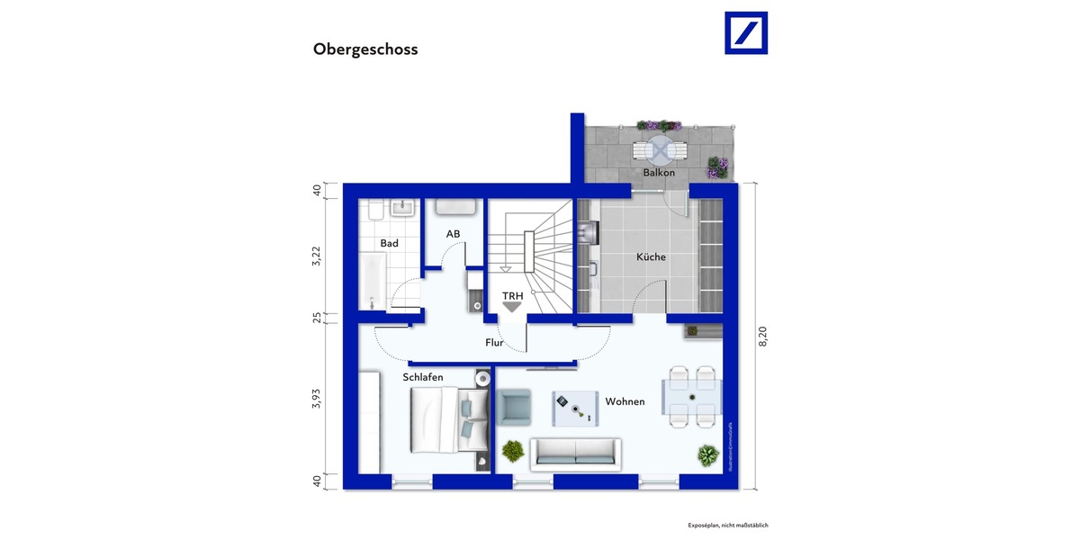 Moderne 2-Zimmer-Wohnung mit Balkon im 1. Obergeschoss 2 zimmer