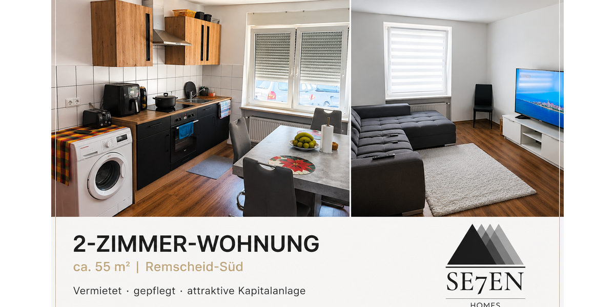 Etagenwohnung Remscheid Remscheid-Süd - 2 Zimmer, 55 m&sup2;, 109.000&euro; | Angebot:27316963