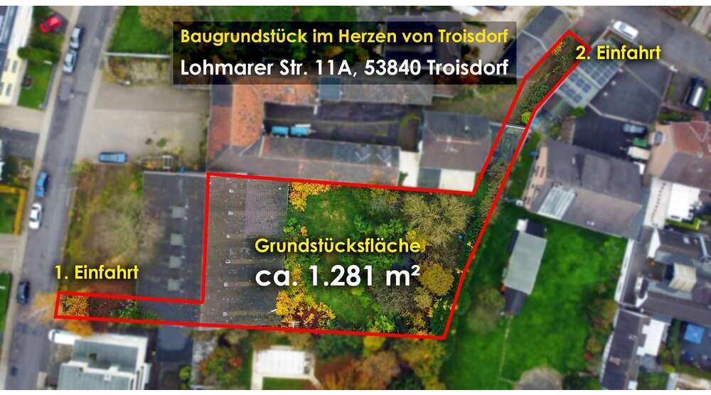 Grundstück zu verkaufen in Troisdorf-Mitte 850.000 € 1281 m²