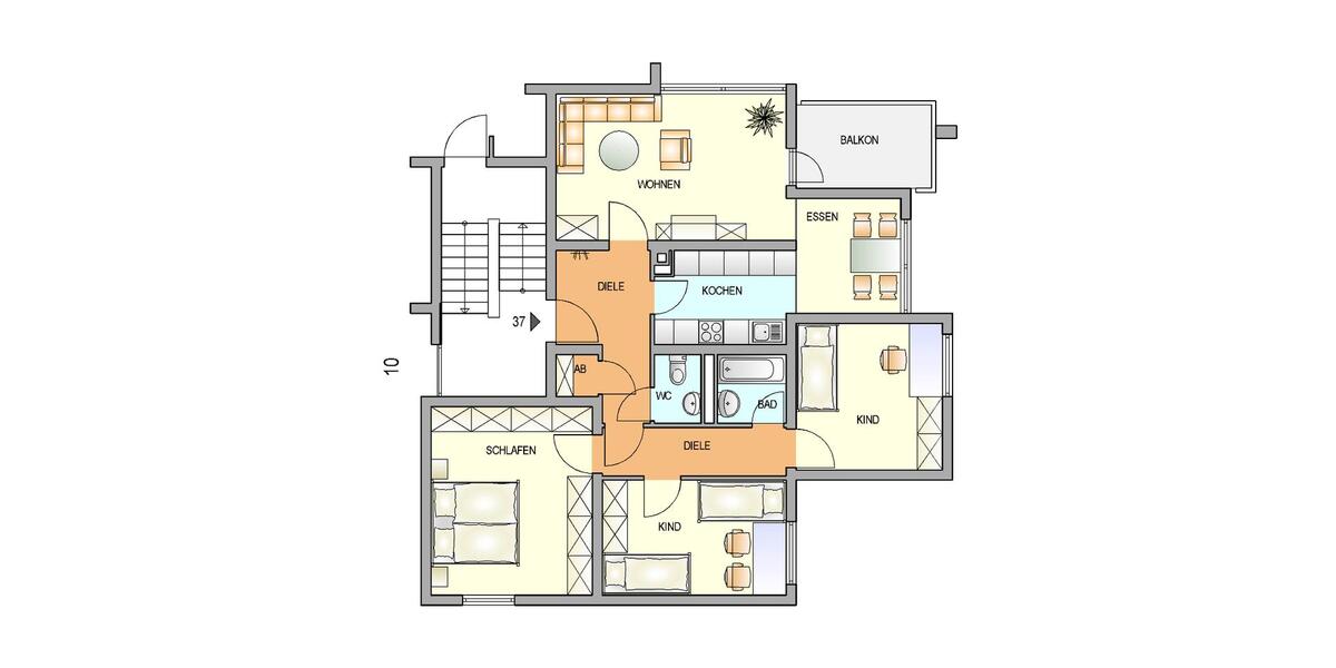 Etagenwohnung Remscheid Gemarkung Bergisch Born - 4 Zimmer, 95 m&sup2;, 733&euro; | Angebot:26277971