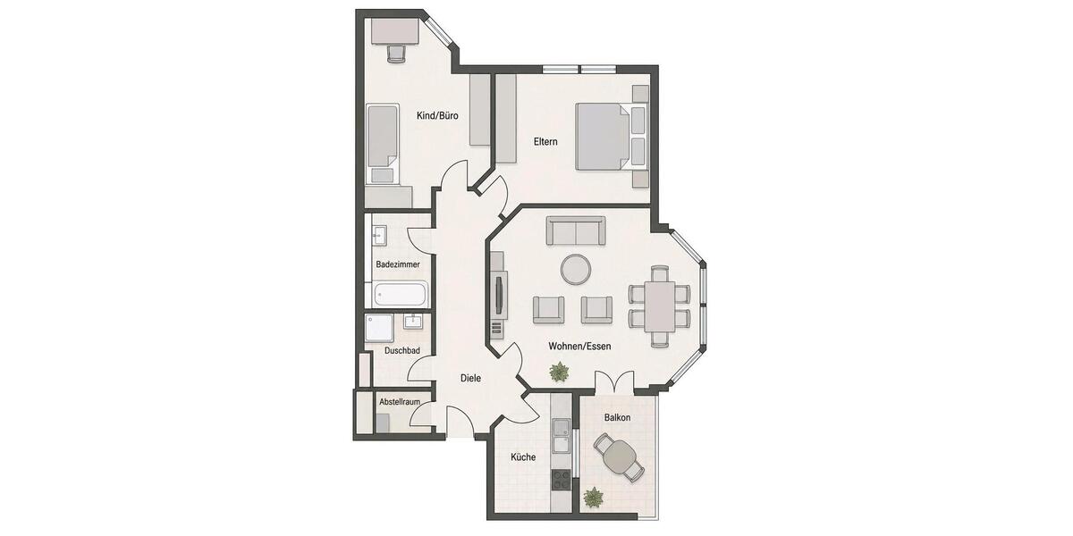 Etagenwohnung Solingen Mitte - 3 Zimmer, 83 m&sup2;, 243.000&euro; | Angebot:27067666