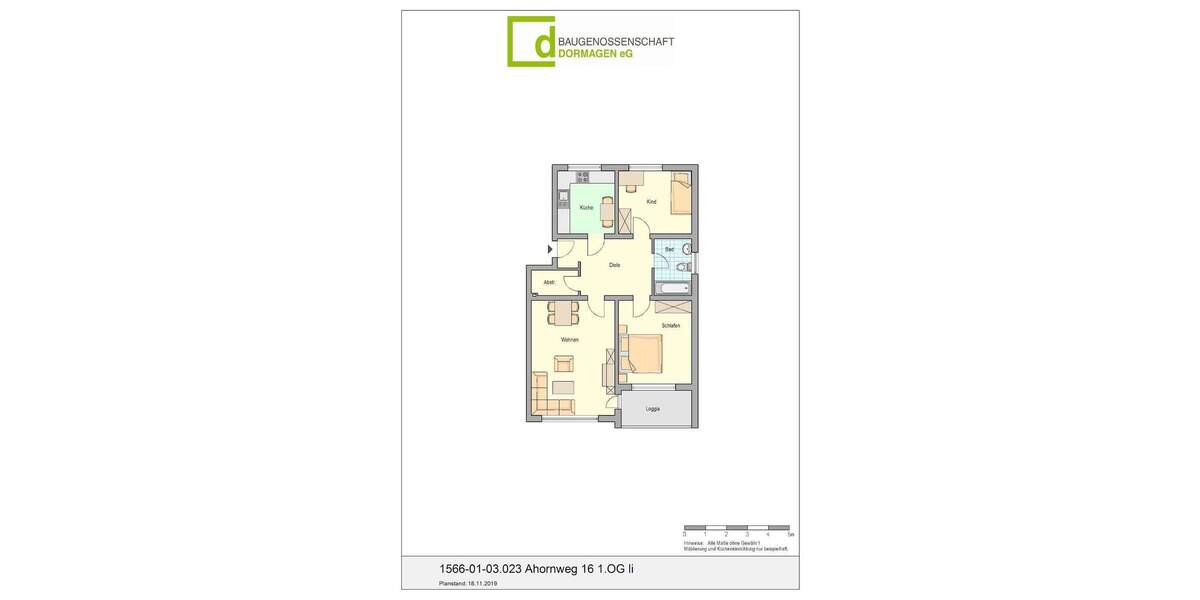 Etagenwohnung Dormagen Horrem - 3 Zimmer, 73 m&sup2;, 584&euro; | Angebot:25611359