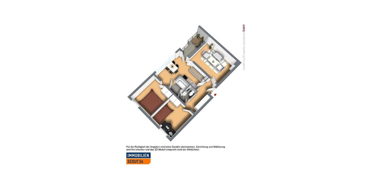 Etagenwohnung Solingen - 3 Zimmer, 73 m&sup2;, 719&euro; | Angebot:26254316