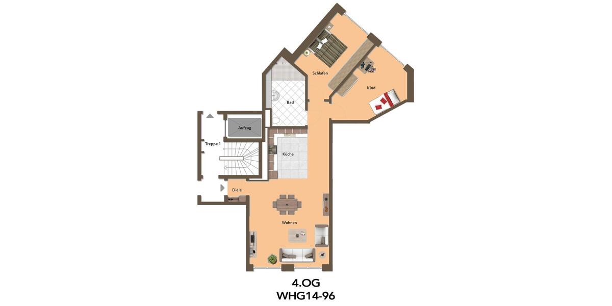 Etagenwohnung Düsseldorf Pempelfort - 3 Zimmer, 96 m&sup2;, 1.825&euro; | Angebot:23569740