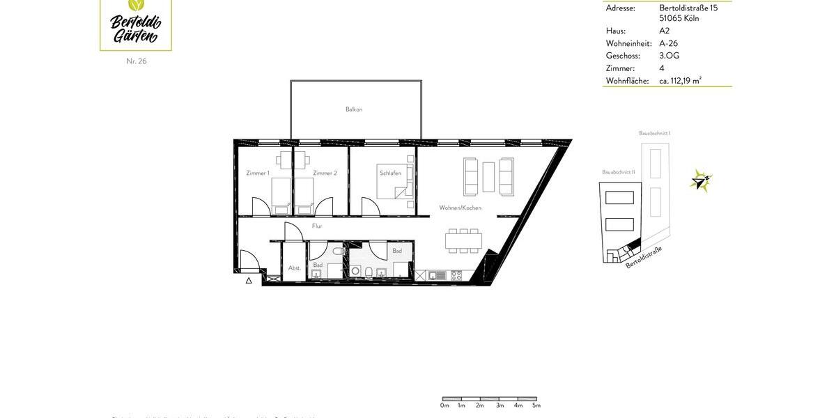 Etagenwohnung Köln Mülheim - 4 Zimmer, 112 m&sup2;, 1.865&euro; | Angebot:26380453