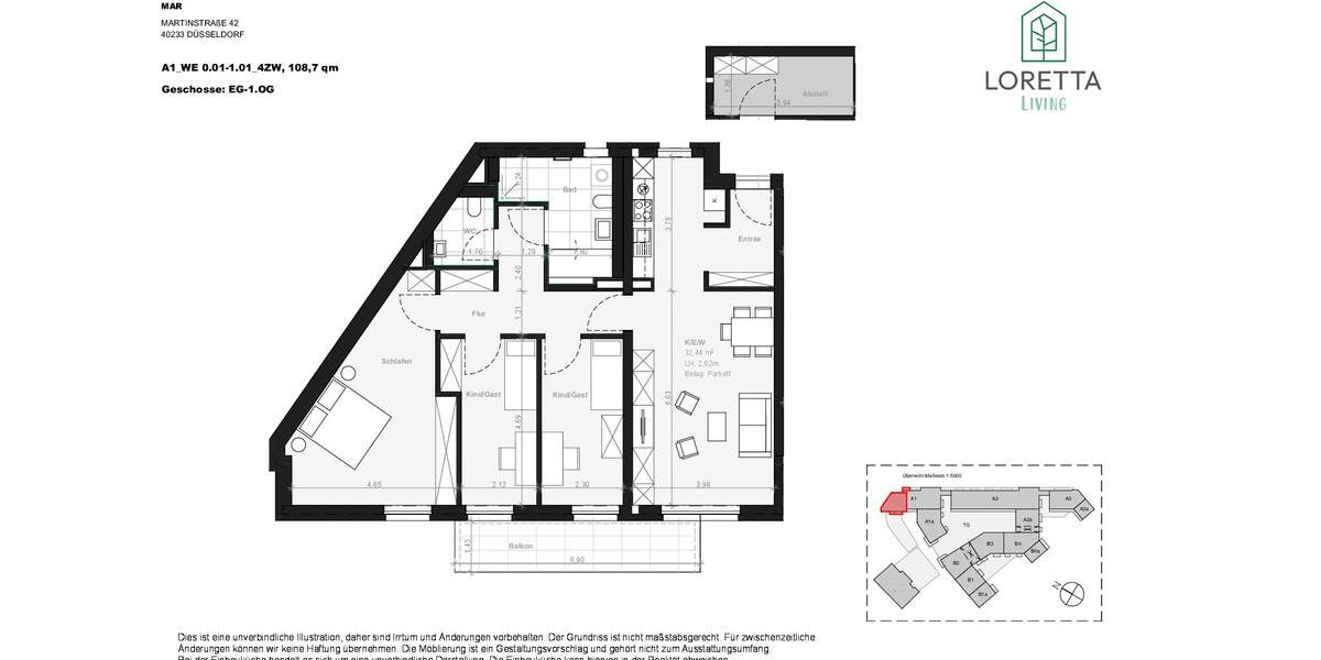 Harmonische 4-Zimmer-Wohnung mit großzügigem Wohnbereich und Balkon 4 zimmer