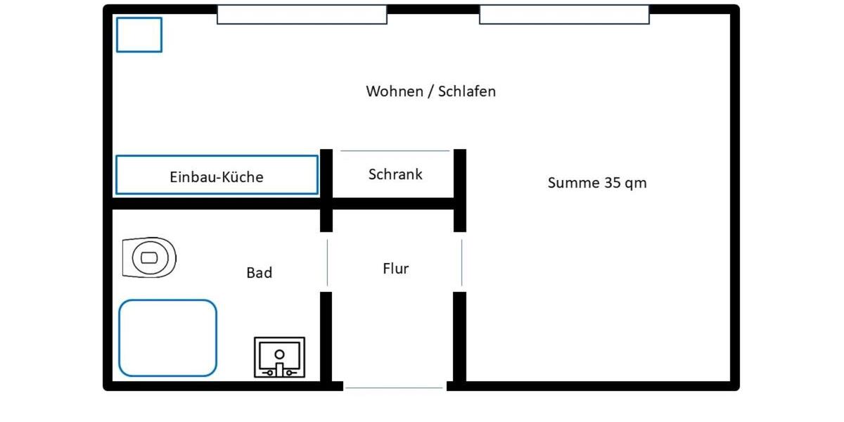 Frechen 35 qm Souterrain Renoviert Küche 1 zimmer