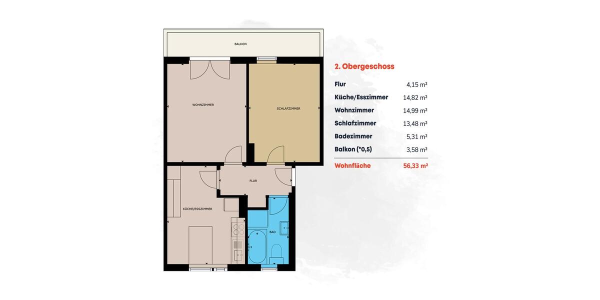 Vollmöblierte 2-Zimmer-Wohnung mit Balkon in zentraler Lage von Neuss-Furth 2 zimmer