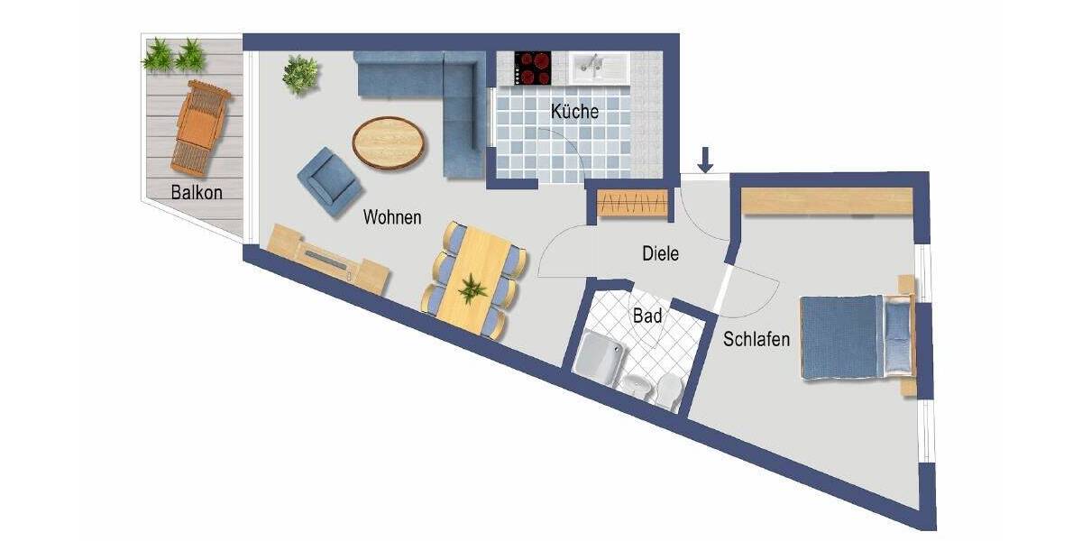 Etagenwohnung Erftstadt Lechenich - 2 Zimmer, 72 m&sup2;, 199.500&euro; | Angebot:25248627