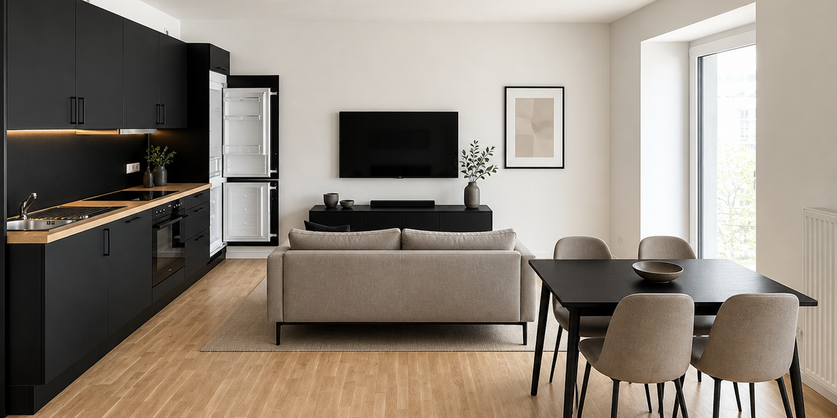 Etagenwohnung Düsseldorf Oberbilk - 2 Zimmer, 55 m&sup2;, 1.200&euro; | Angebot:26401360