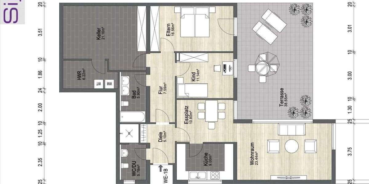 Etagenwohnung Haan - 3 Zimmer, 101 m&sup2;, 269.000&euro; | Angebot:25378309