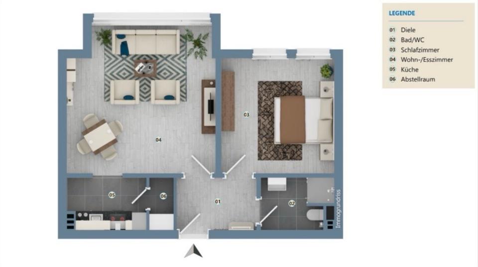 Etagenwohnung Bergheim - 2 Zimmer, 52 m&sup2;, 950&euro; | Angebot:26616643