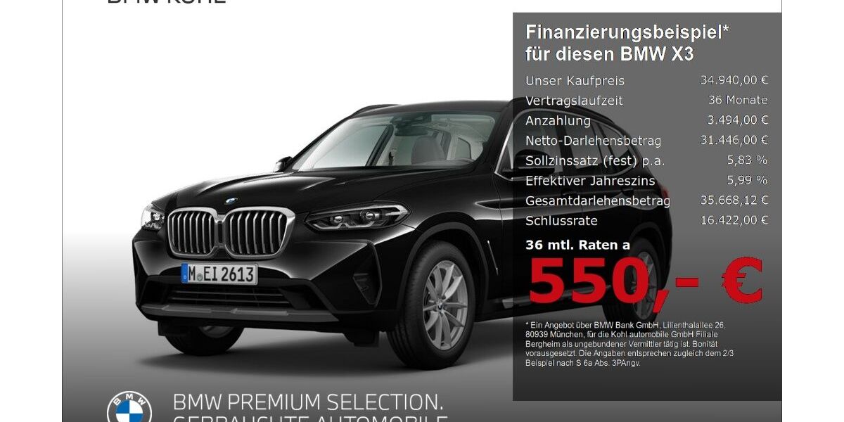 BMW X3 91.536 km 34.940 &euro; Bergheim 50126