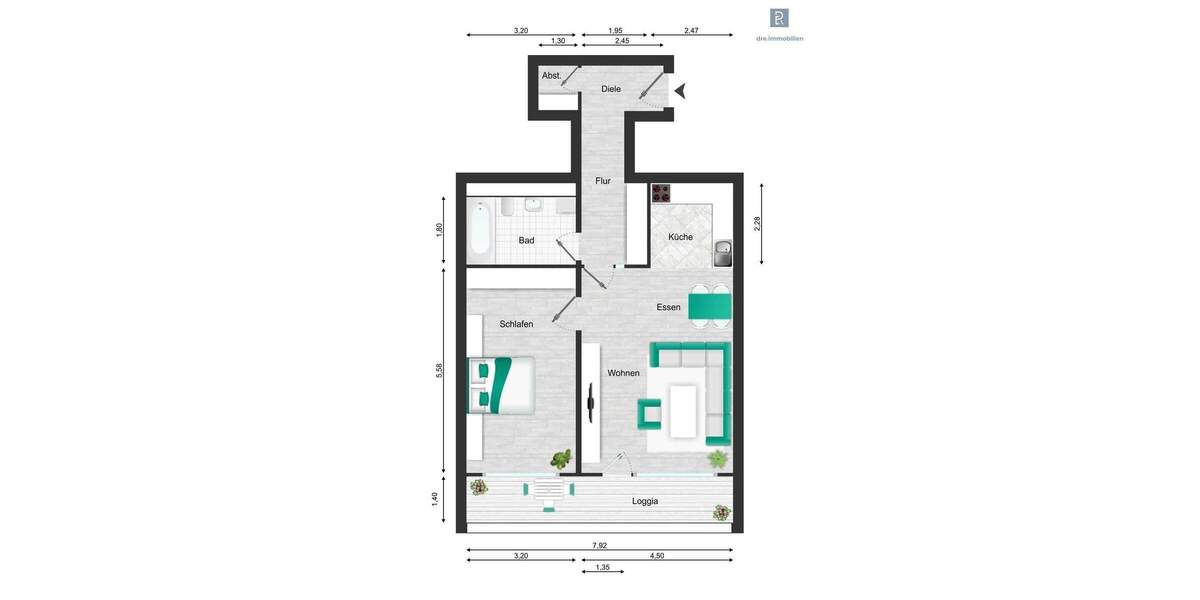 Etagenwohnung Bergisch Gladbach Gronau - 2 Zimmer, 70 m&sup2;, 187.000&euro; | Angebot:24915108