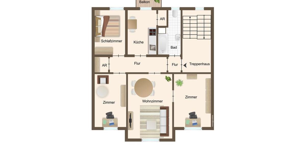 Etagenwohnung Köln Kalk - 4 Zimmer, 83 m&sup2;, 1.090&euro; | Angebot:26368674